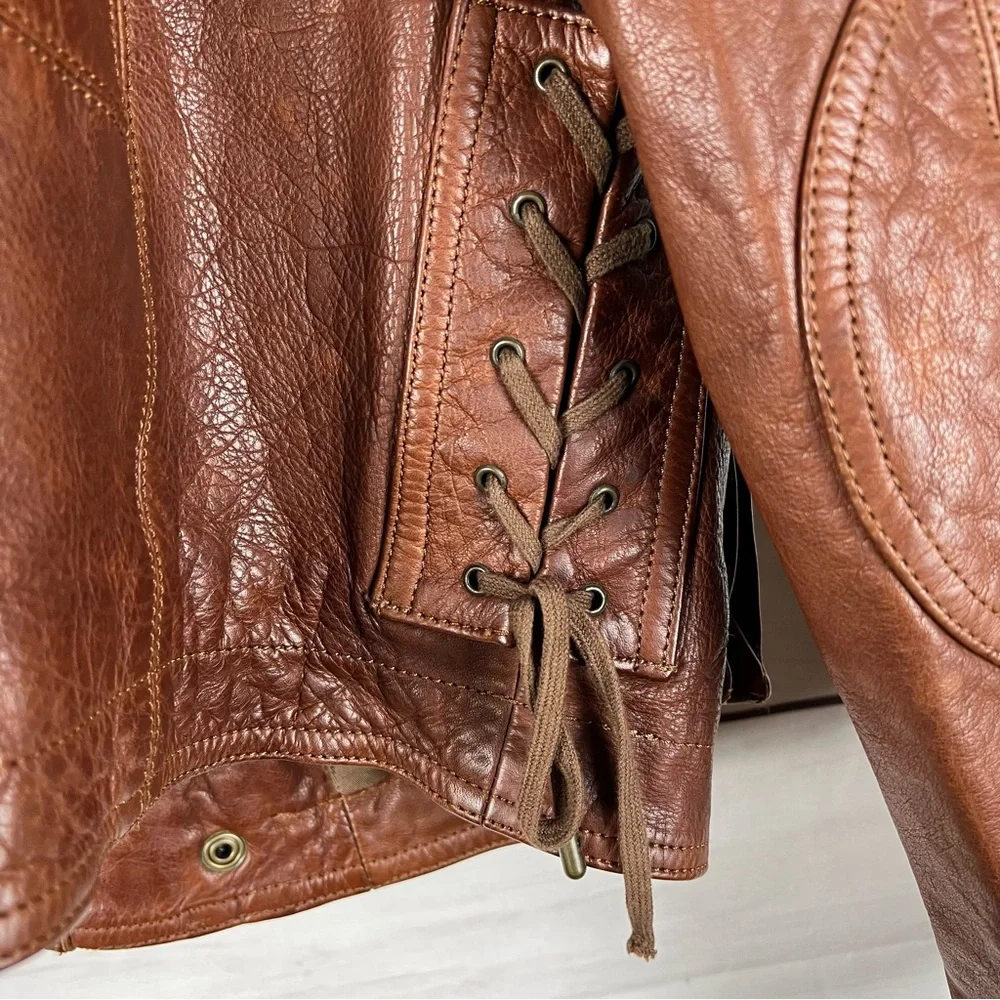 Polo Ralph Lauren Leather Jacket Size 8 - Picture 6 of 8